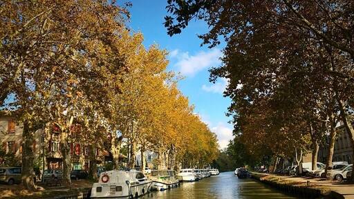Canal du Midi on a glorious Autumnal day