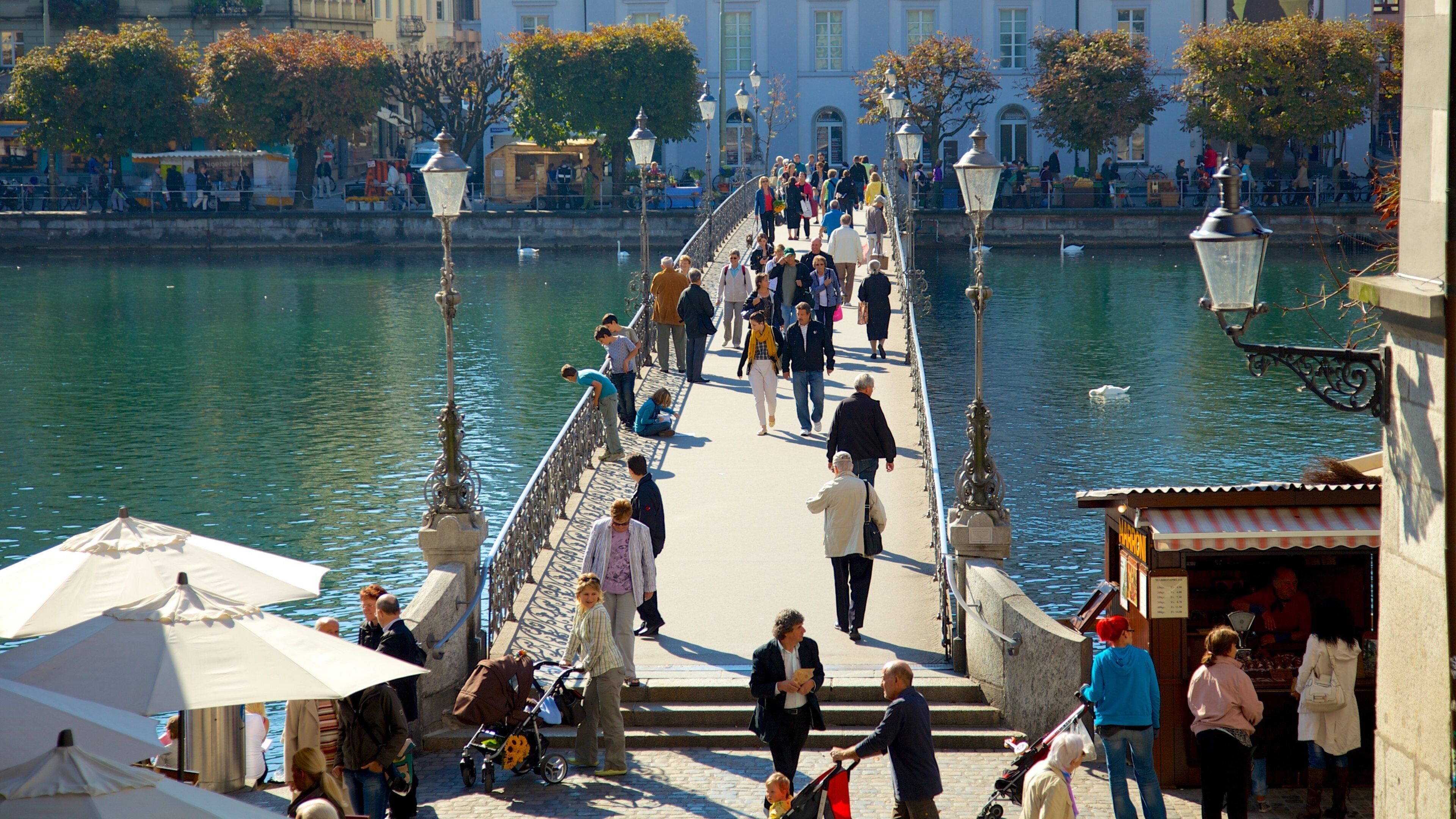 Old Town Lucerne featuring a bay or harbor, a bridge and street scenes