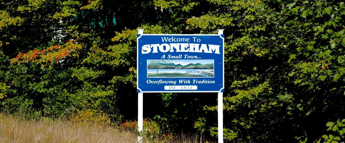 Stoneham which includes signage