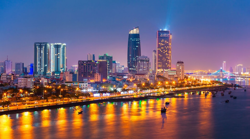 Da Nang city centre skyline aerial panoramic view. Danang is the fourth largest city in Vietnam., Shutterstock ID 1147810670, Purchase Order: -