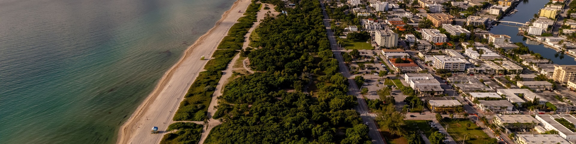 Aerial photo of the North Beach Oceanside Park Miami FL USA