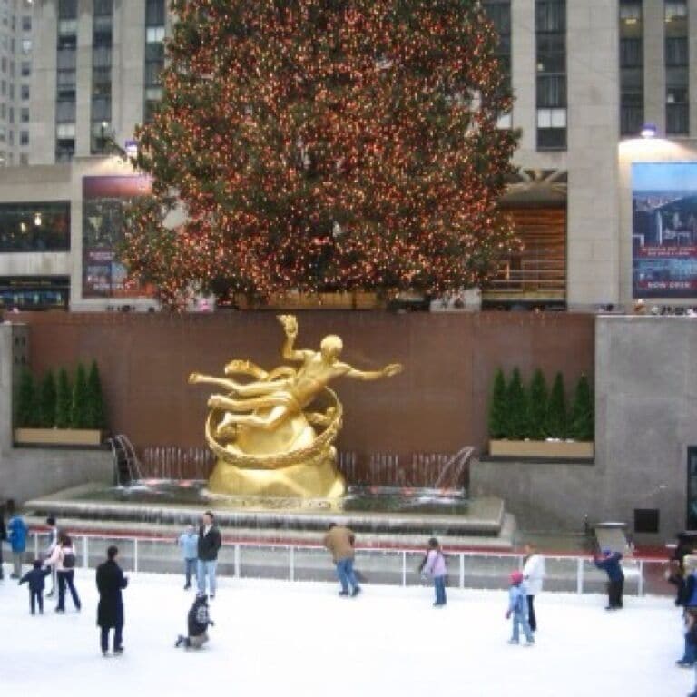 Ice skating at Rockefellar Center.
