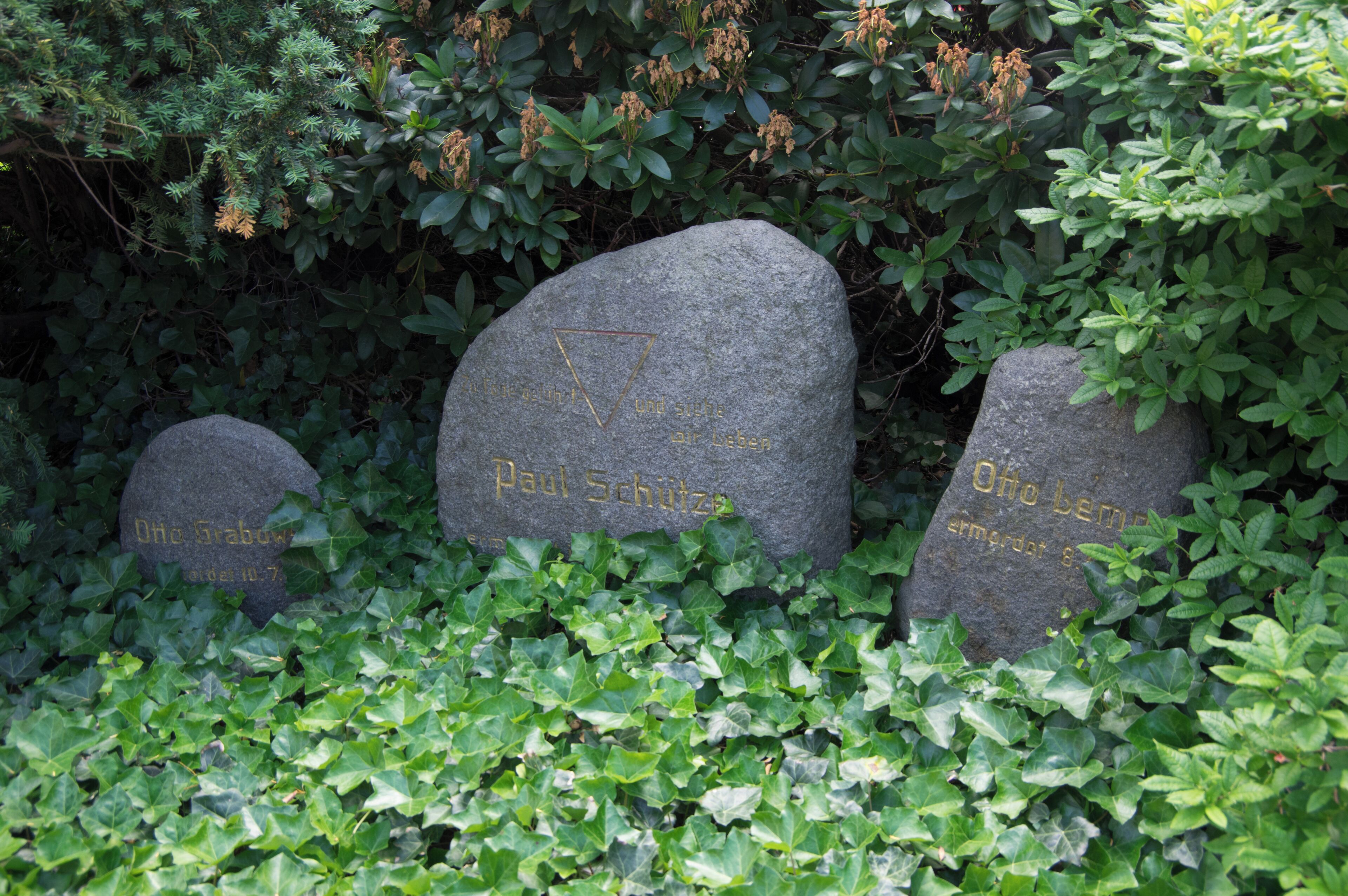 Wildau in Brandenburg. Die Gedenkdenkstein erinnern an Antifaschisten.