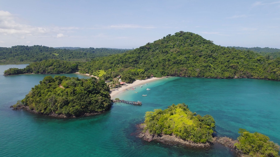 Scenic Coiba Island Aerial View