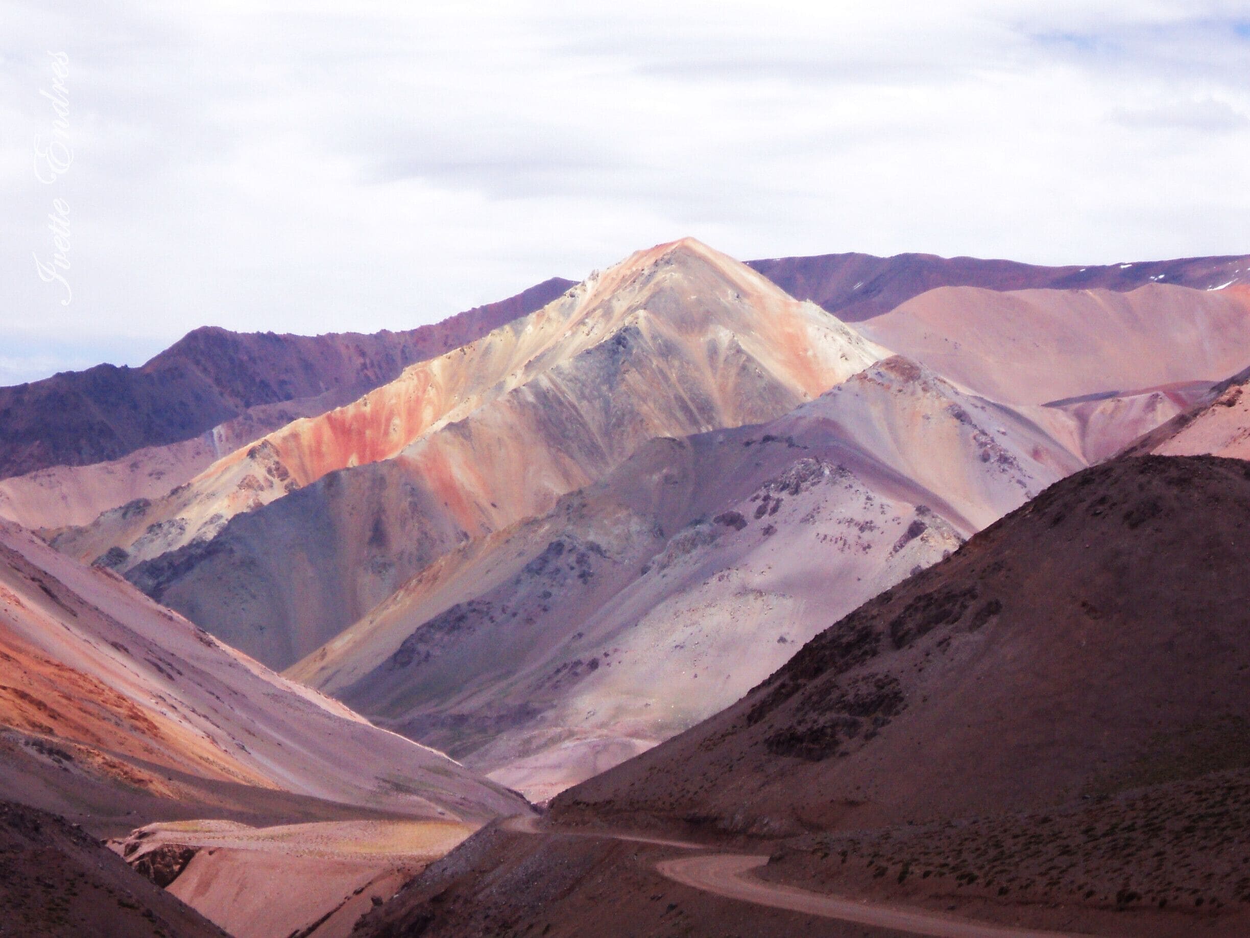 The colorful mountain La Gitana, one of the Elqui summits in northern Chile.