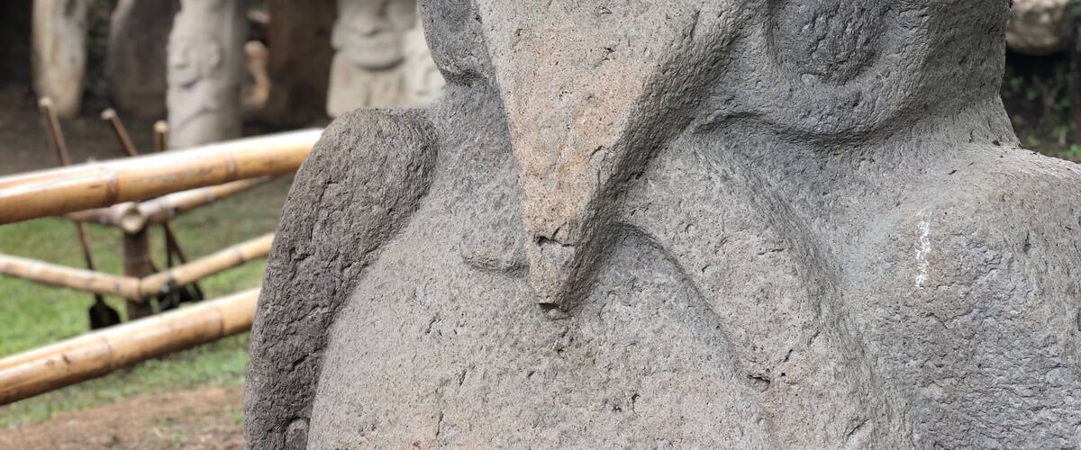 Eagle and snake statue