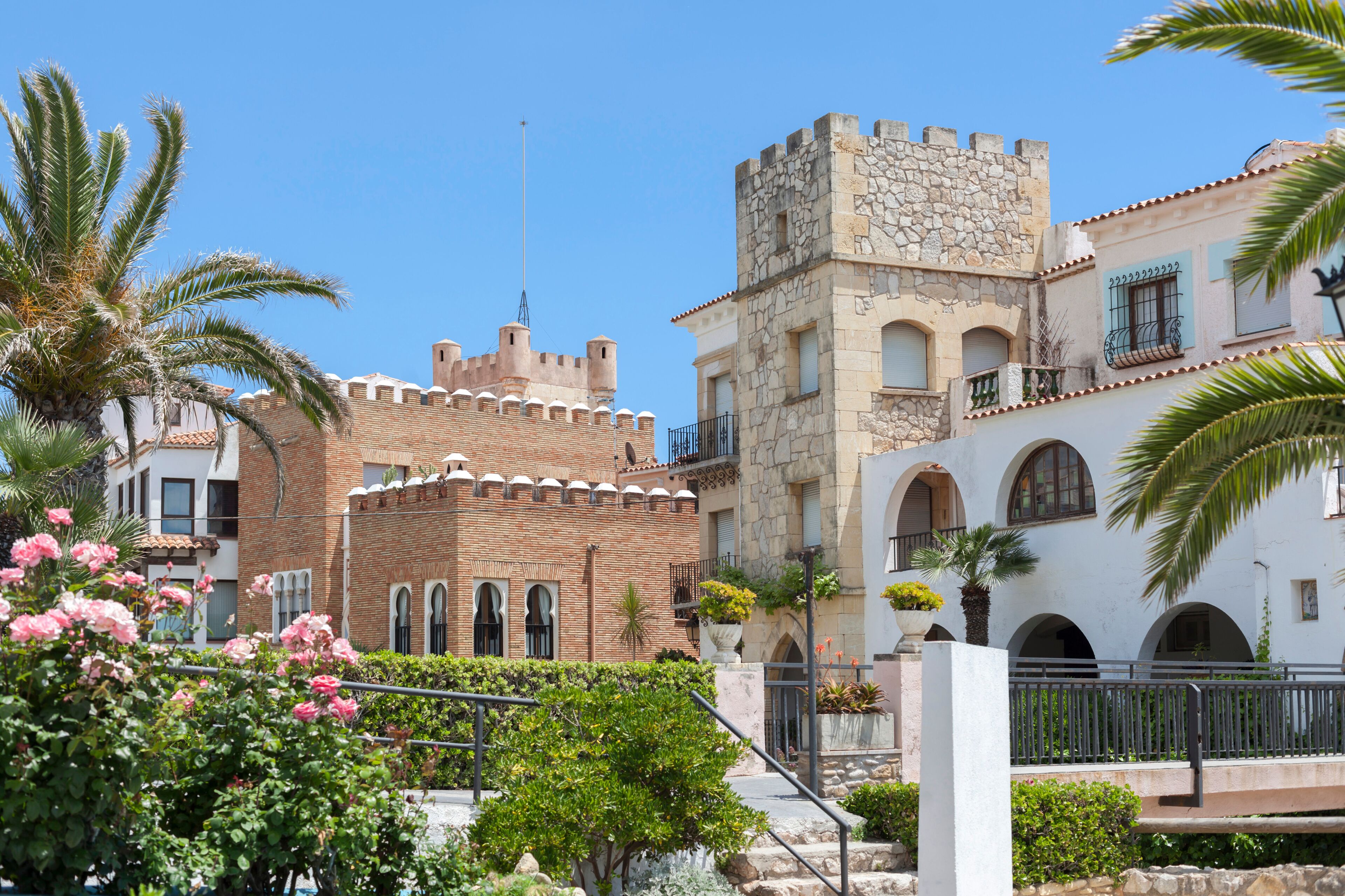  Roc Sant Gaieta, picturesque residential buildings, Roda de Bera, Costa Daurada, province Tarragona, Catalonia.Spain.