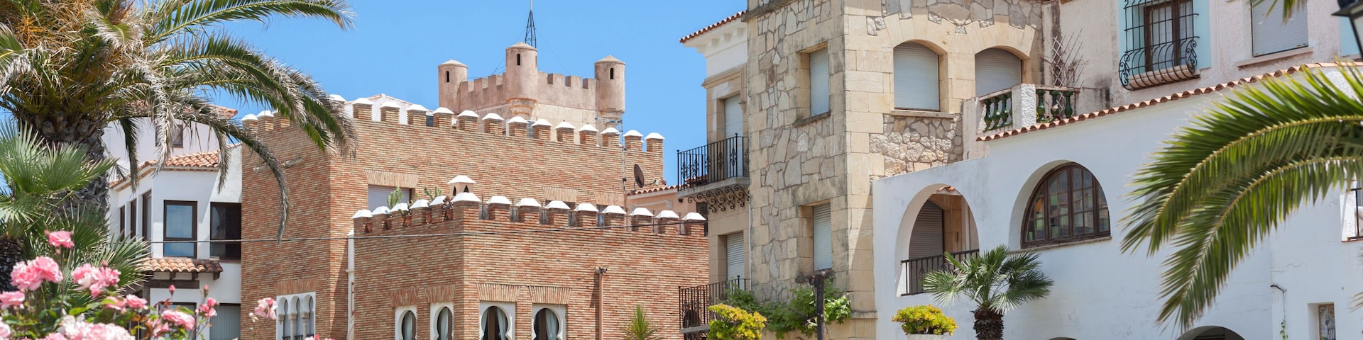 Roc Sant Gaieta, picturesque residential buildings, Roda de Bera, Costa Daurada, province Tarragona, Catalonia.Spain.
