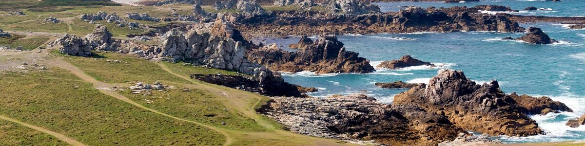 Ushant island Pern point aerial view