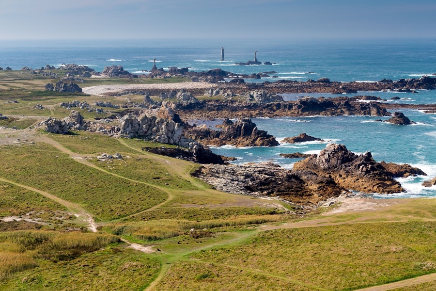 Ushant island Pern point aerial view