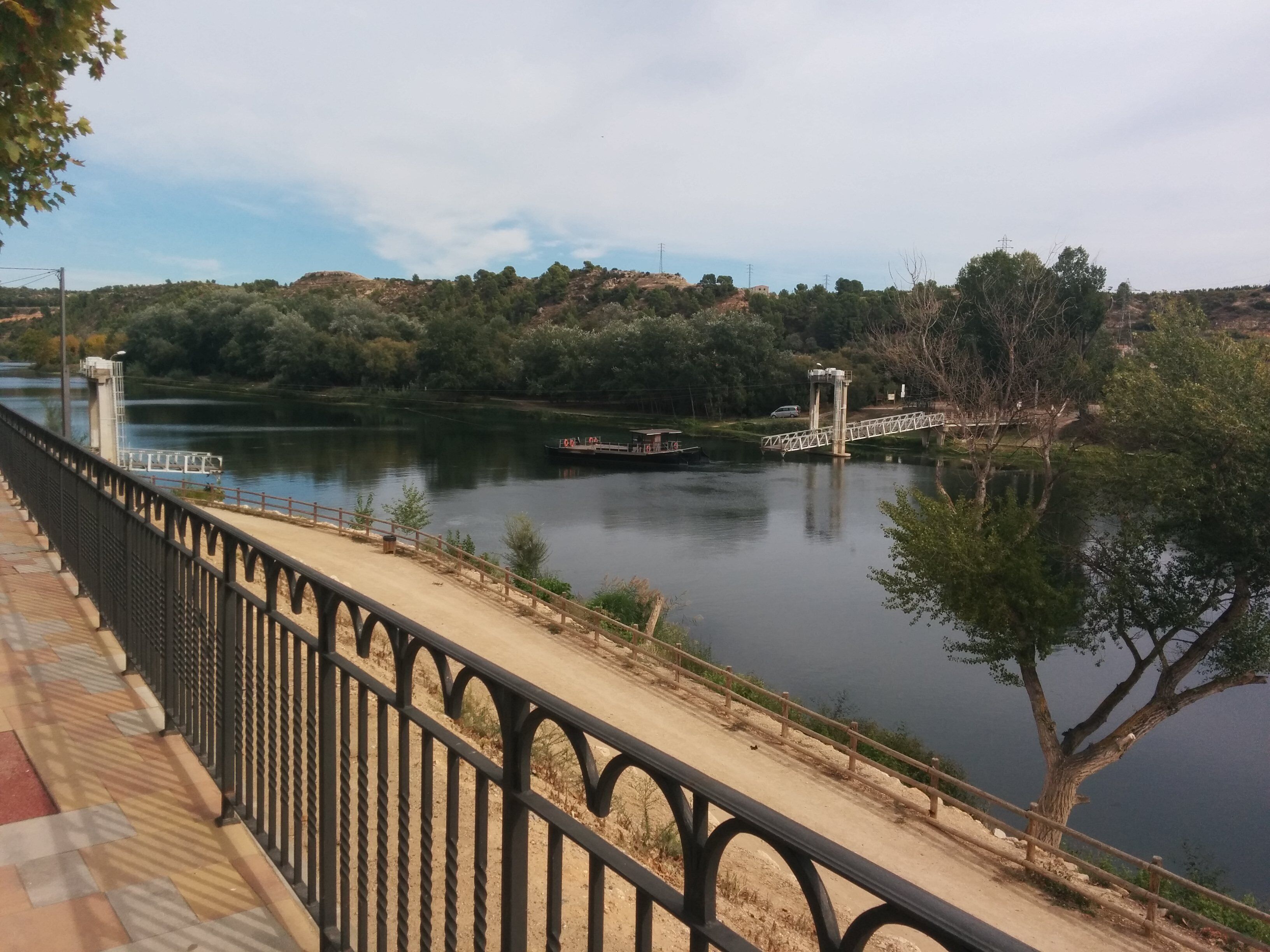 Ebro River ferry . Flix is a town in the comarca of Ribera d'Ebre, Catalonia, Spain. Situated on a loop in the Ebro river, the town has a castle