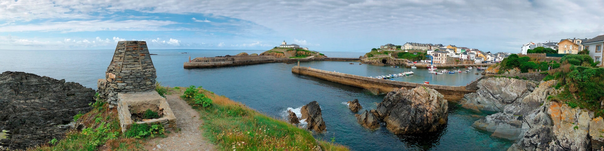 Panoramic landscape of the seaport of Tapia de Casariego, Asturias - Spain