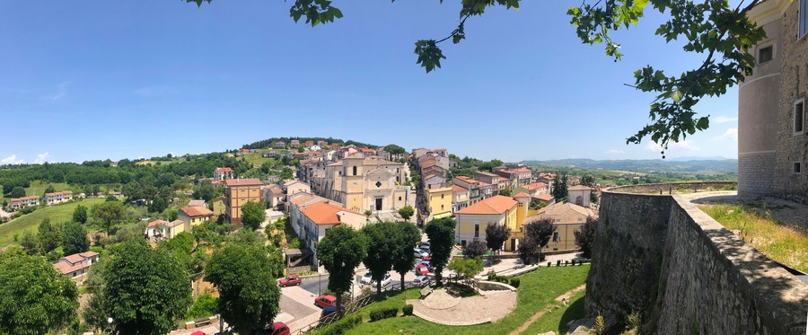Landscape Gesualdo village, from district Avellino, Italy