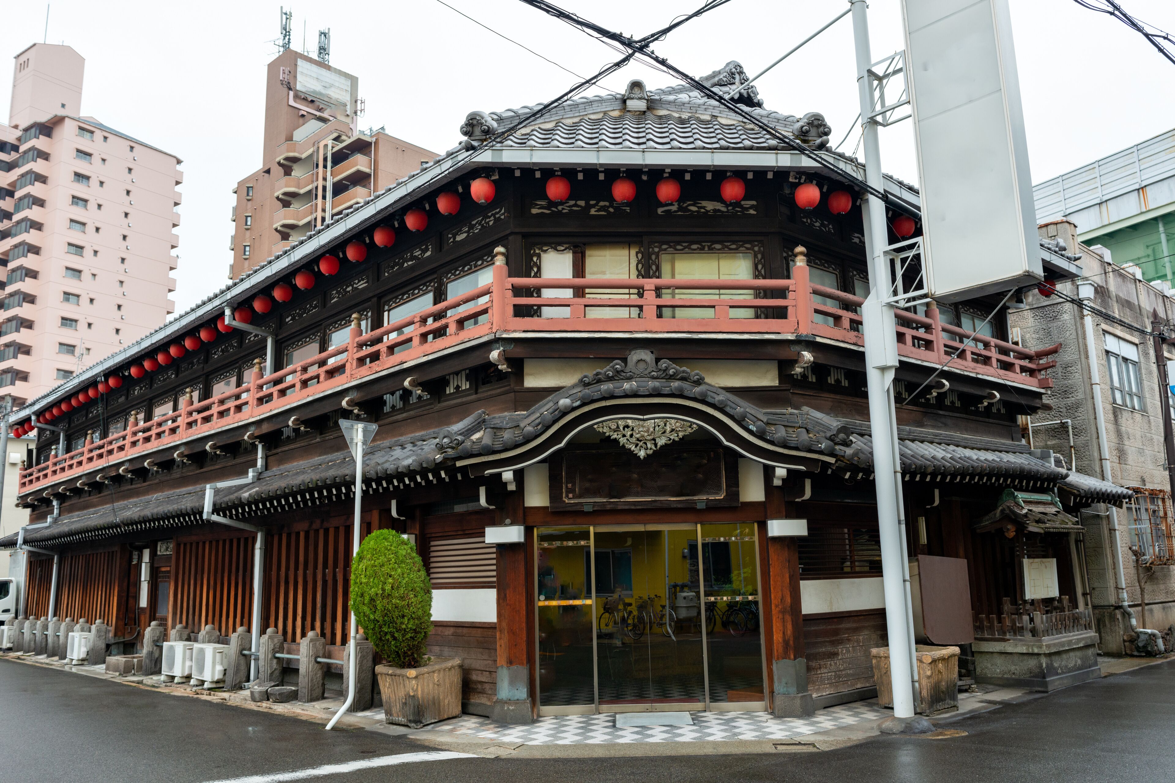 An old yukaku (a red-light district) building in Osaka, Japan