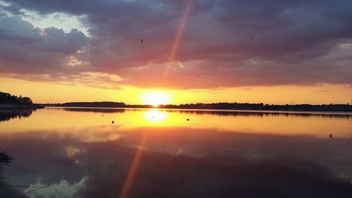 Sunset in Water Sports Center in Łąka, near Pszczyna.