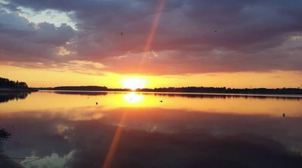 Sunset in Water Sports Center in Łąka, near Pszczyna.
