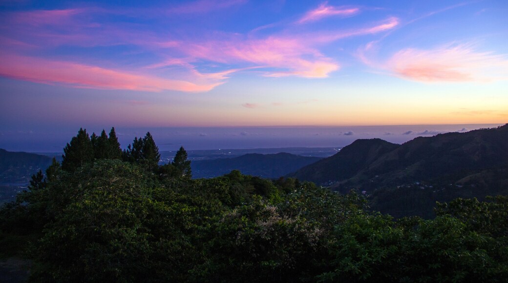 Beautiful sunset view from Cordillera Central in Puerto Rico