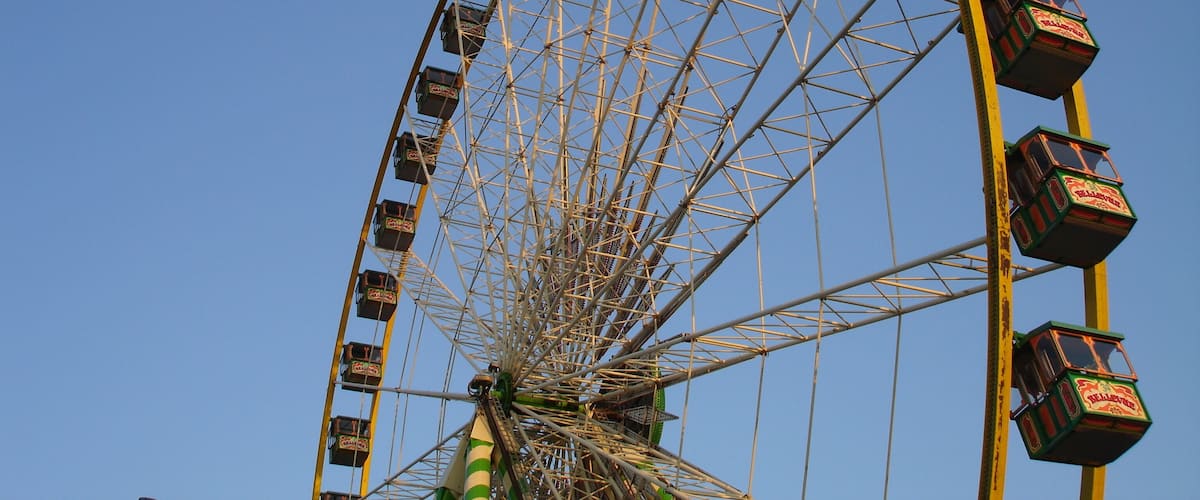 The wheel at the fair called Cranger Kirmes on a summer day in 2005.