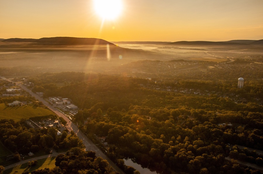 Aerial View of the Sun Rise