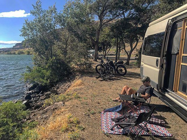 Perfect spot to camp for free for the night! And we were able to ride our ebikes just up the road to the winery!