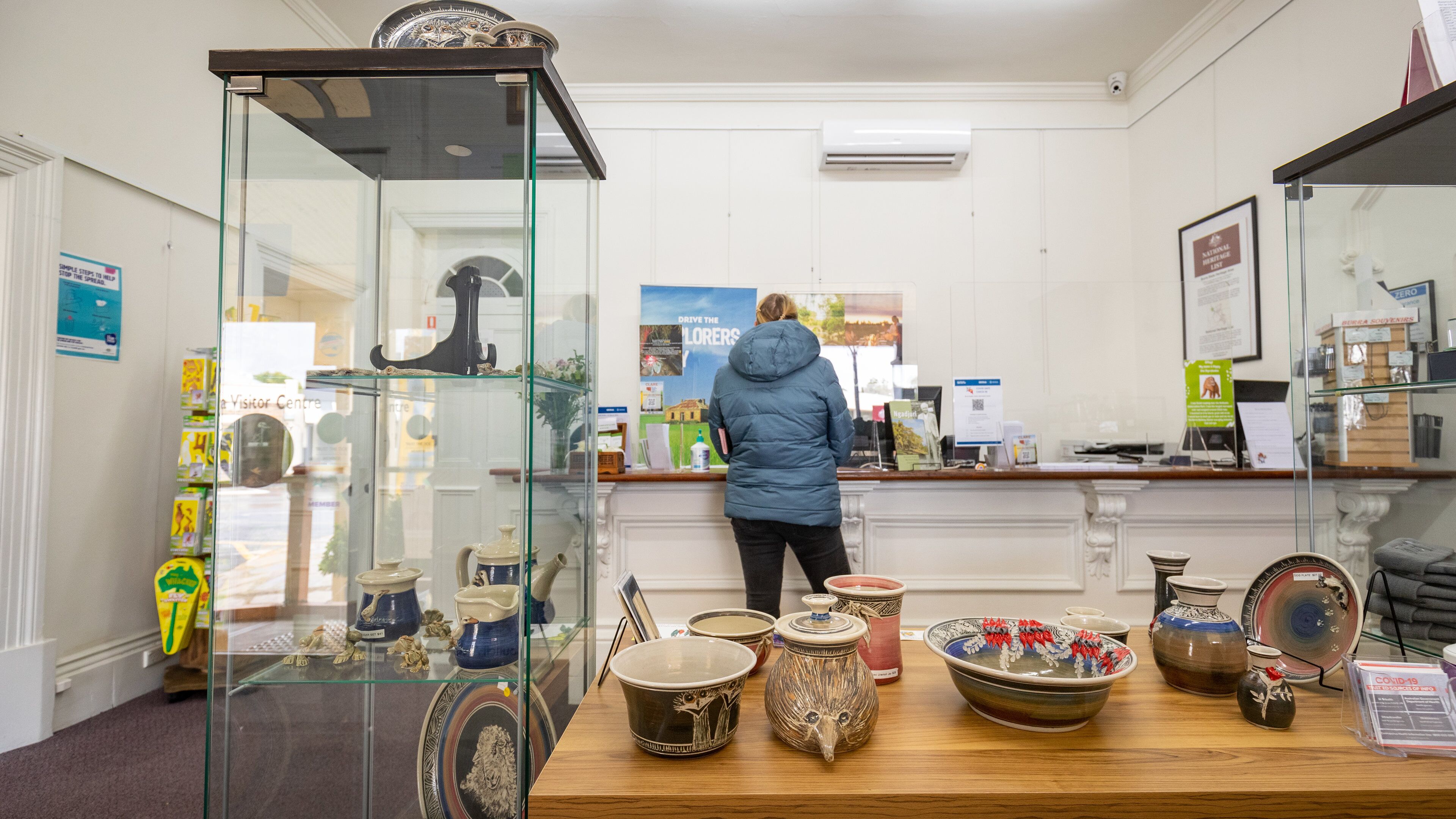Burra Visitor Centre showing interior views as well as an individual femail