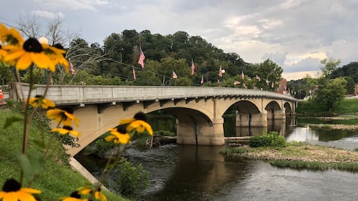 Pretty walking bridge across the Greenbrier River