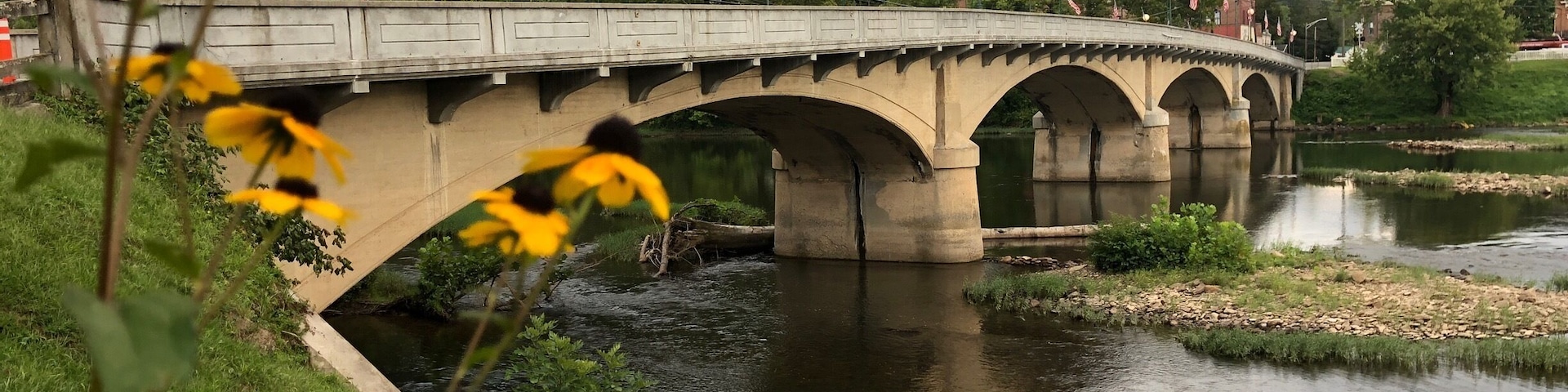 Pretty walking bridge across the Greenbrier River