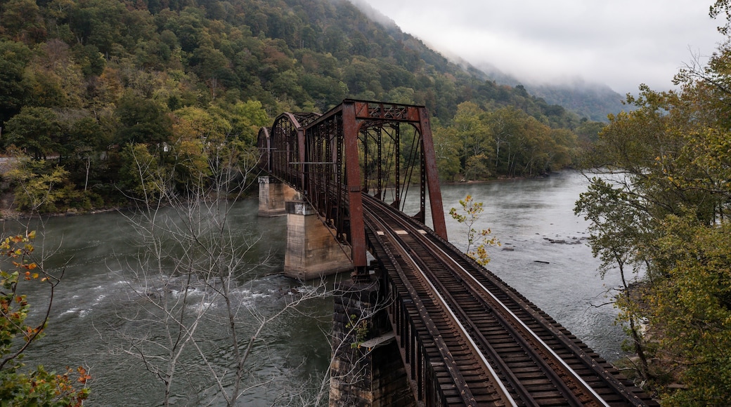 Rusty Antique Parker Through Truss Bridge - Chesapeake & Ohio Railway / CSX - Foggy Morning Along the New River - Prince, West Virginia
