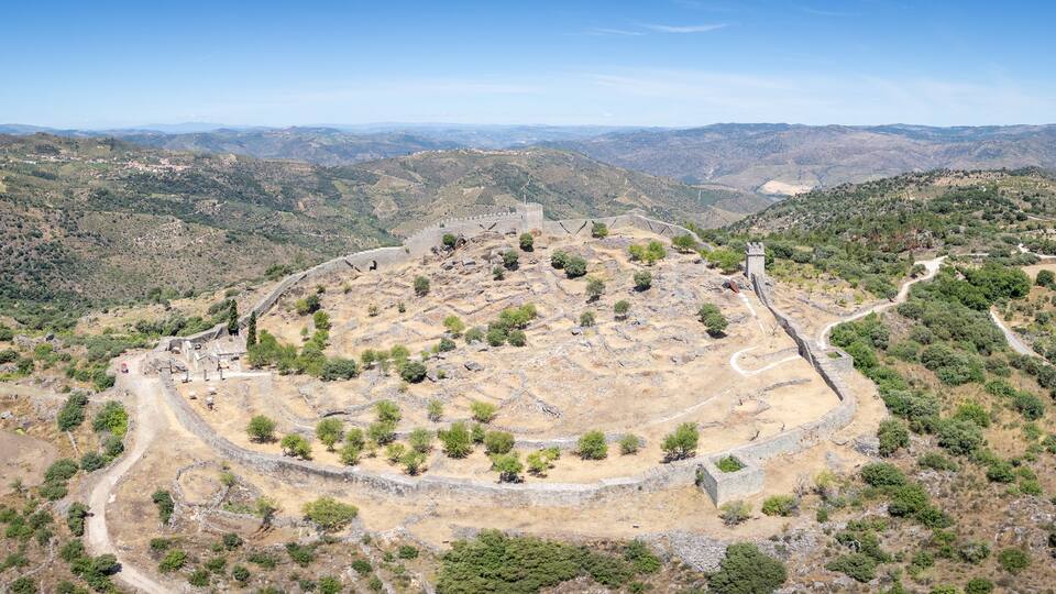 Aerial View of Numao Castle. Council of Vila Nova de Foz Coa. Portugal. Douro Region.