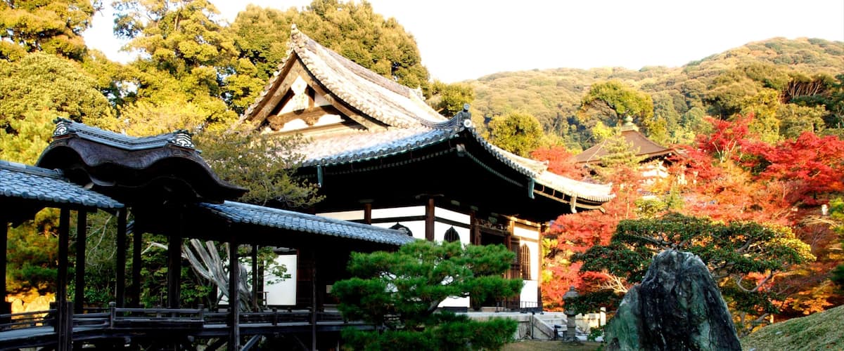 Kodaiji Temple showing a temple or place of worship, religious elements and a garden