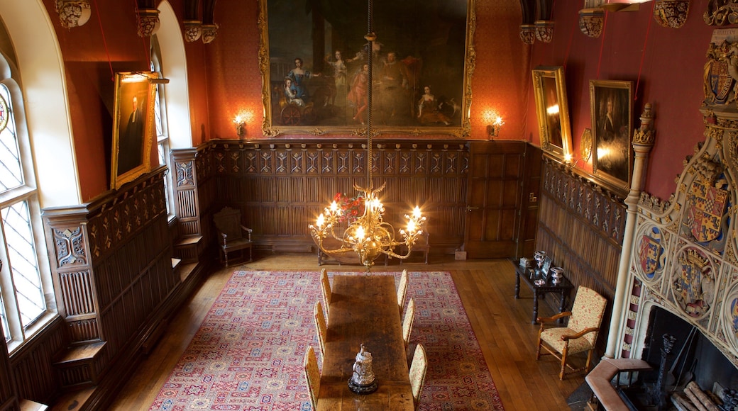 Powderham Castle featuring art, interior views and château or palace
