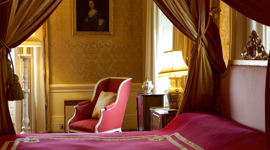 Powderham Castle showing interior views and chateau or palace