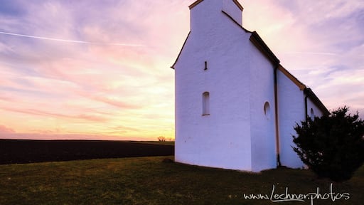 Little chapel St. Sebastian near Eitensheim at sunset