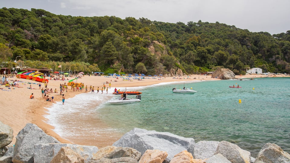 Cala Canyelles Beach featuring general coastal views and a sandy beach