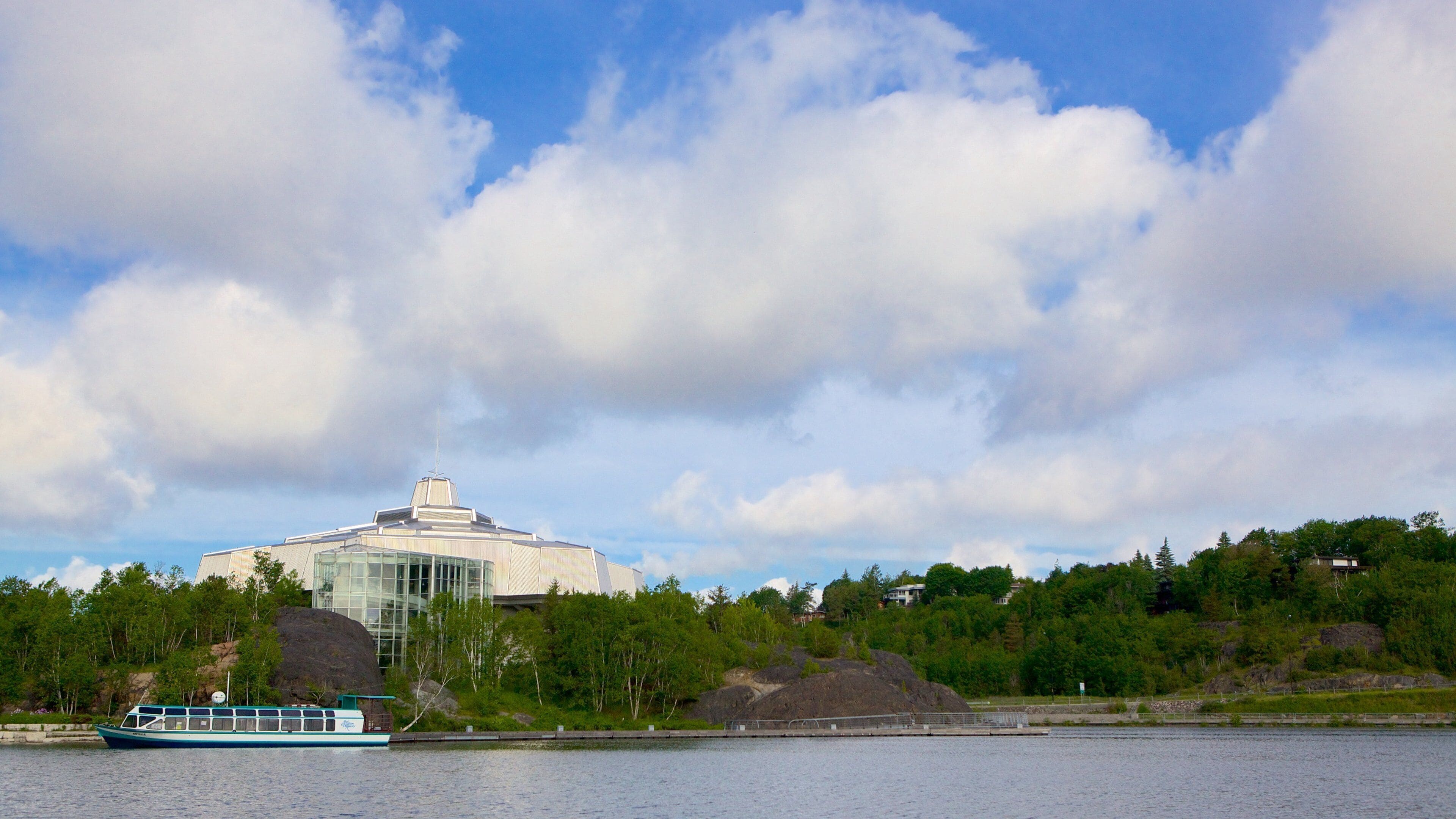 Science North which includes boating and general coastal views