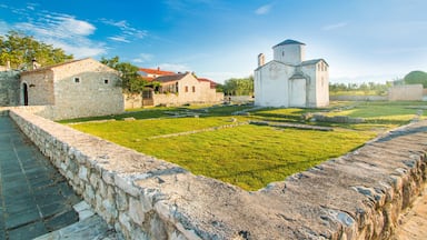 PHAX50 Medieval church of Holy Cross from 9th century and archaeological site in historic town of Nin, Dalmatia, Croatia