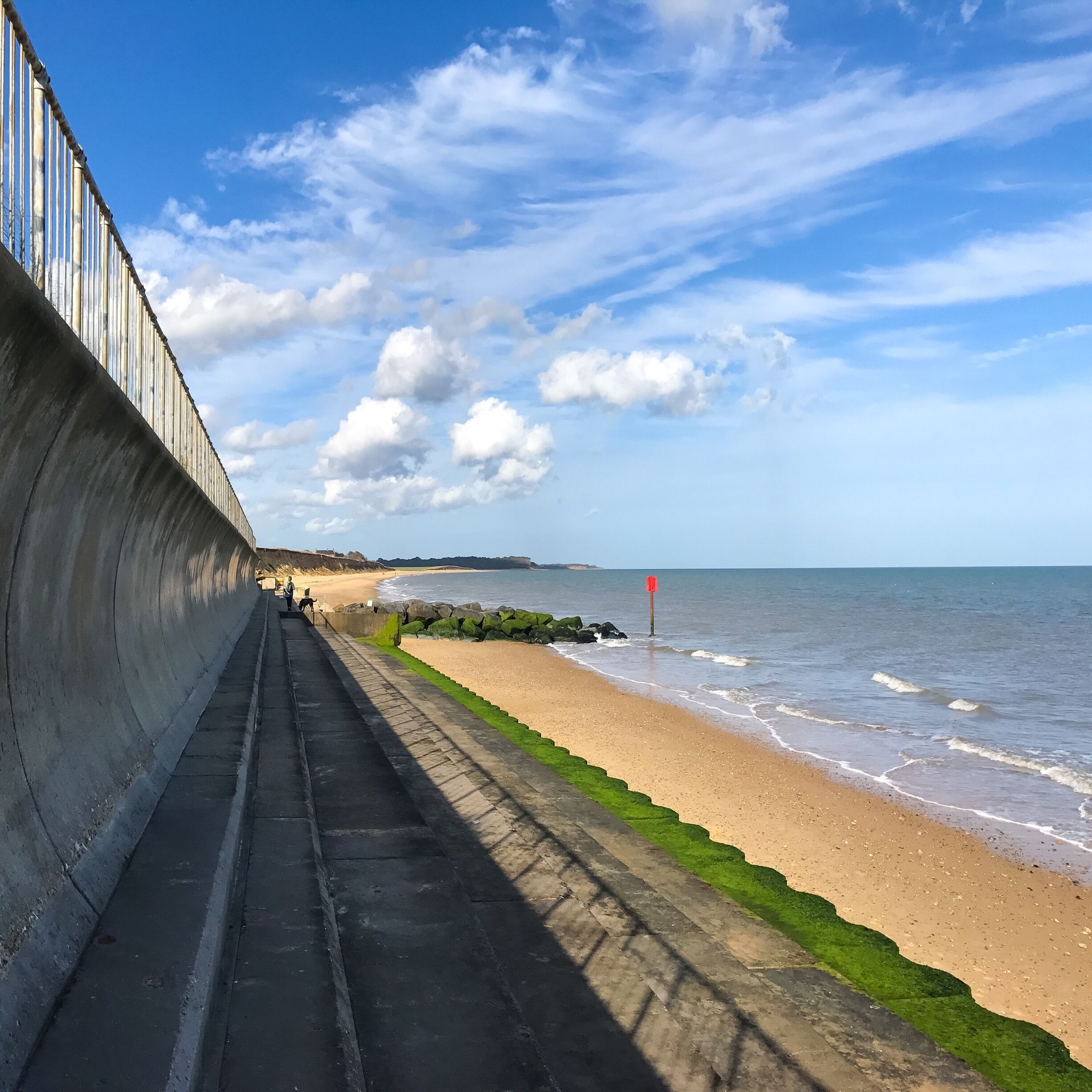 Suffolk geometry! The beach and prom just north of Southwold Pier
