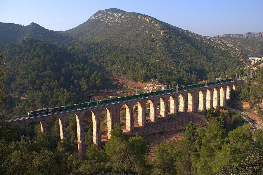 Ja feia temps que ho tenia en ment, però no era capaç de fer l'esforç per anar a enxampar el tren de fustes Manresa -> València -FSL (la irregularitat del servei potser sigui el motiu) en el pont d'Olesa de Montserrat, era qüestió de temps. Amb motiu de la pujada de l'herbicida em va servir d'excusa per matar dos ocells d'un sol tret, tot i que el sol ja el tenia a l'altra banda no va ser motiu per desaprofitar l'ocasió.