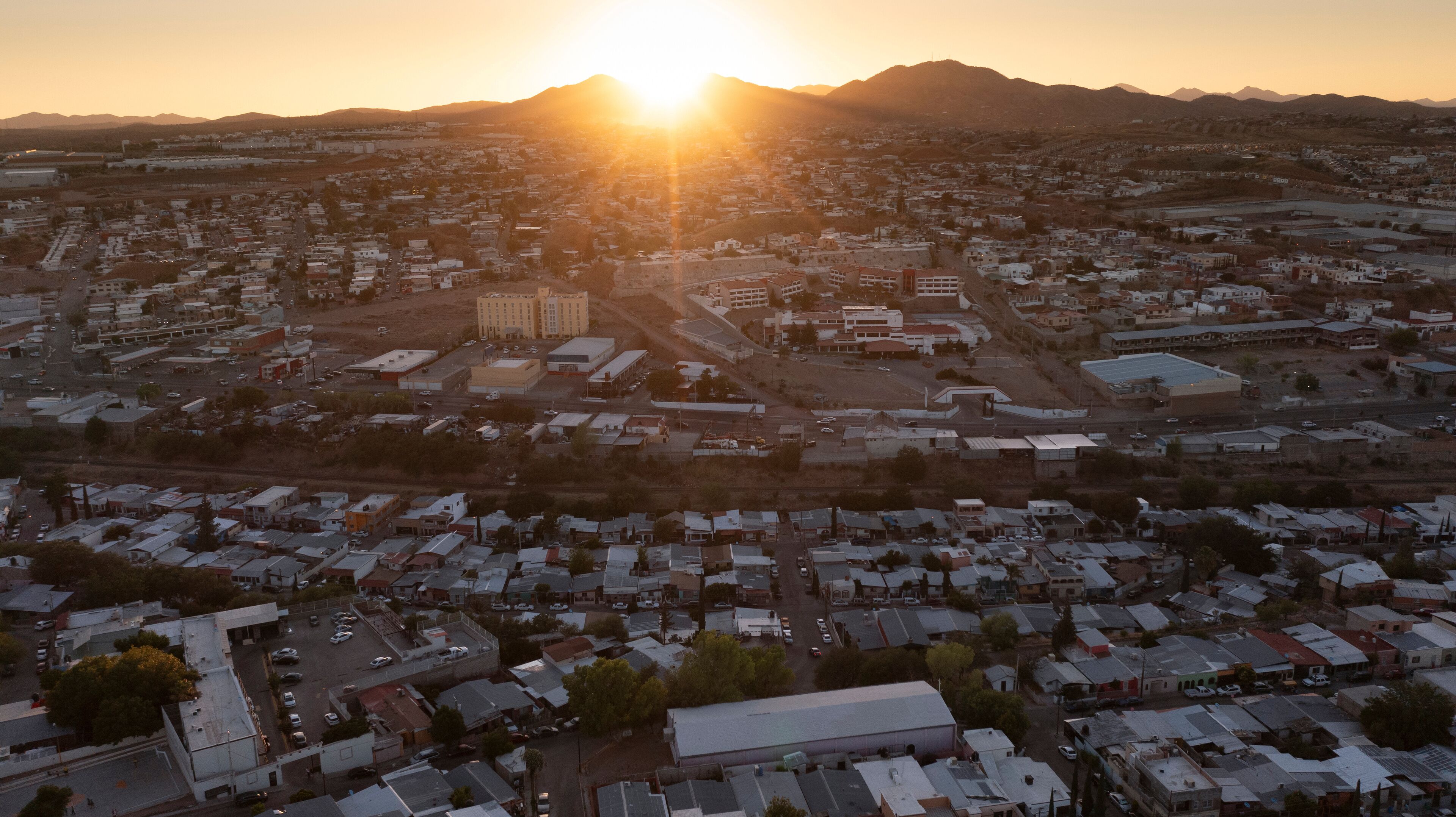 Afternoon view of housing around central Nogales, Sonora, Mexico.