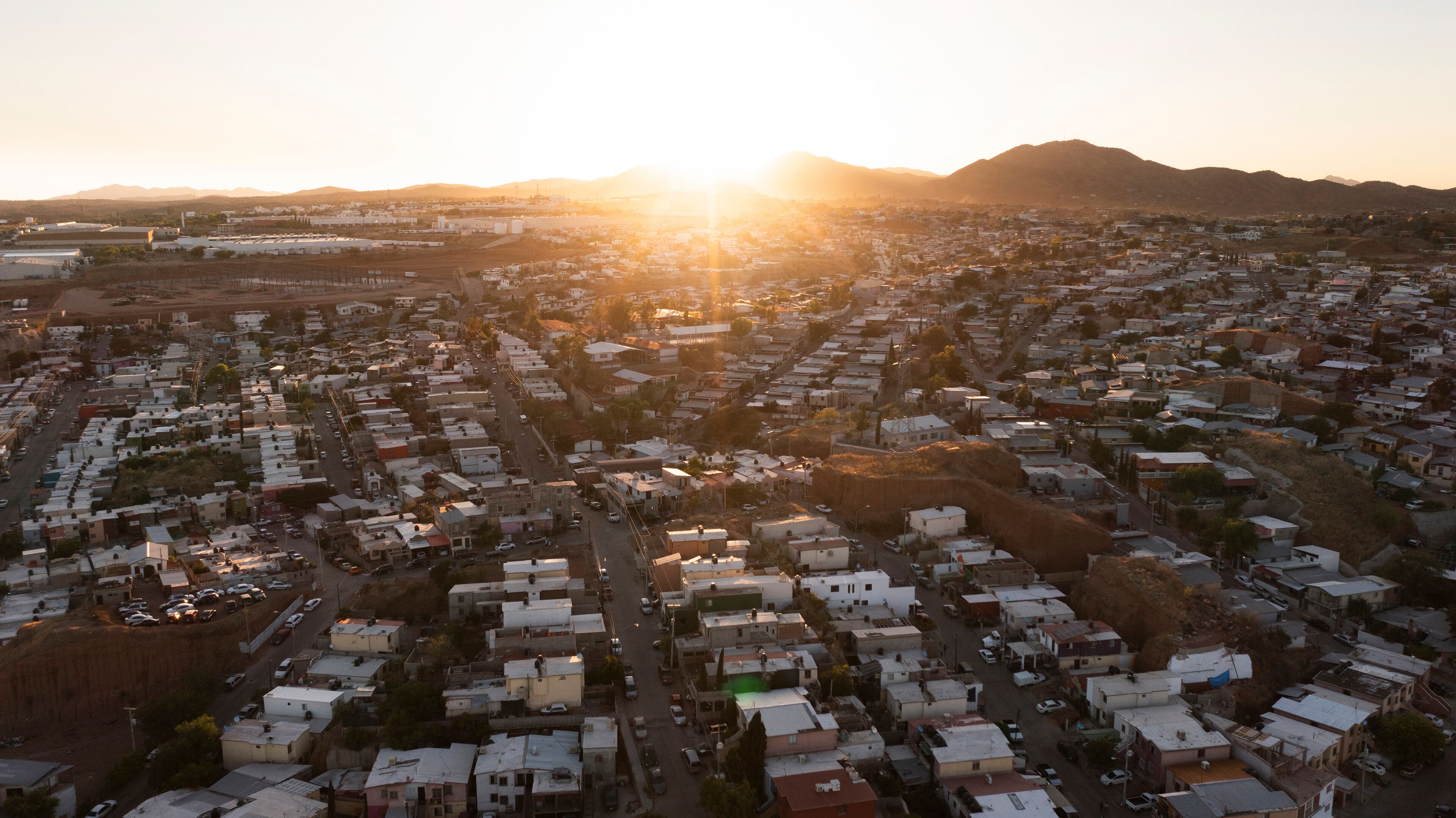 Afternoon view of housing around central Nogales, Sonora, Mexico.