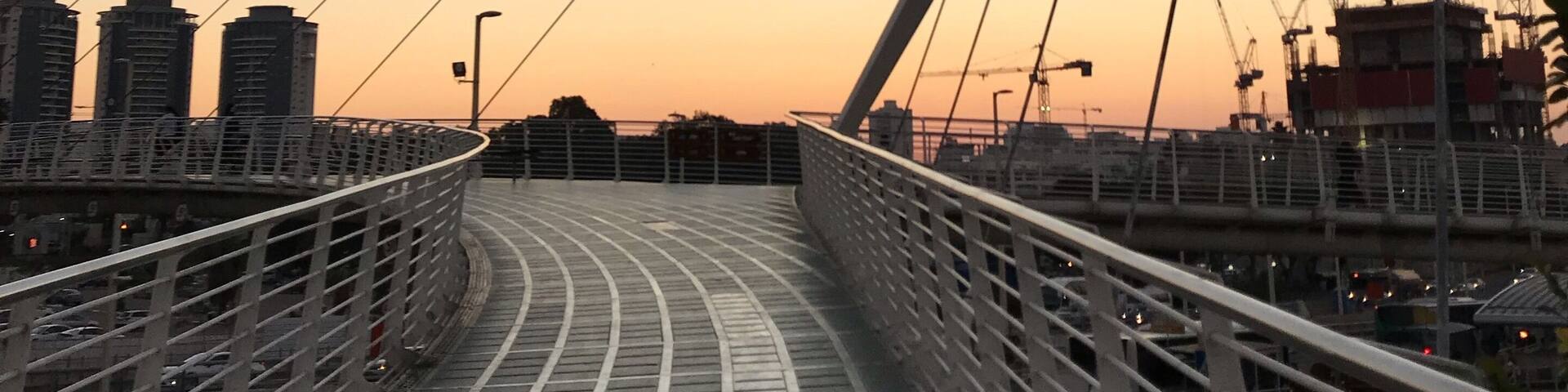 Beautiful sunset over a footbridge #adventure