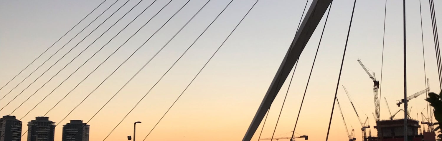 Beautiful sunset over a footbridge #adventure