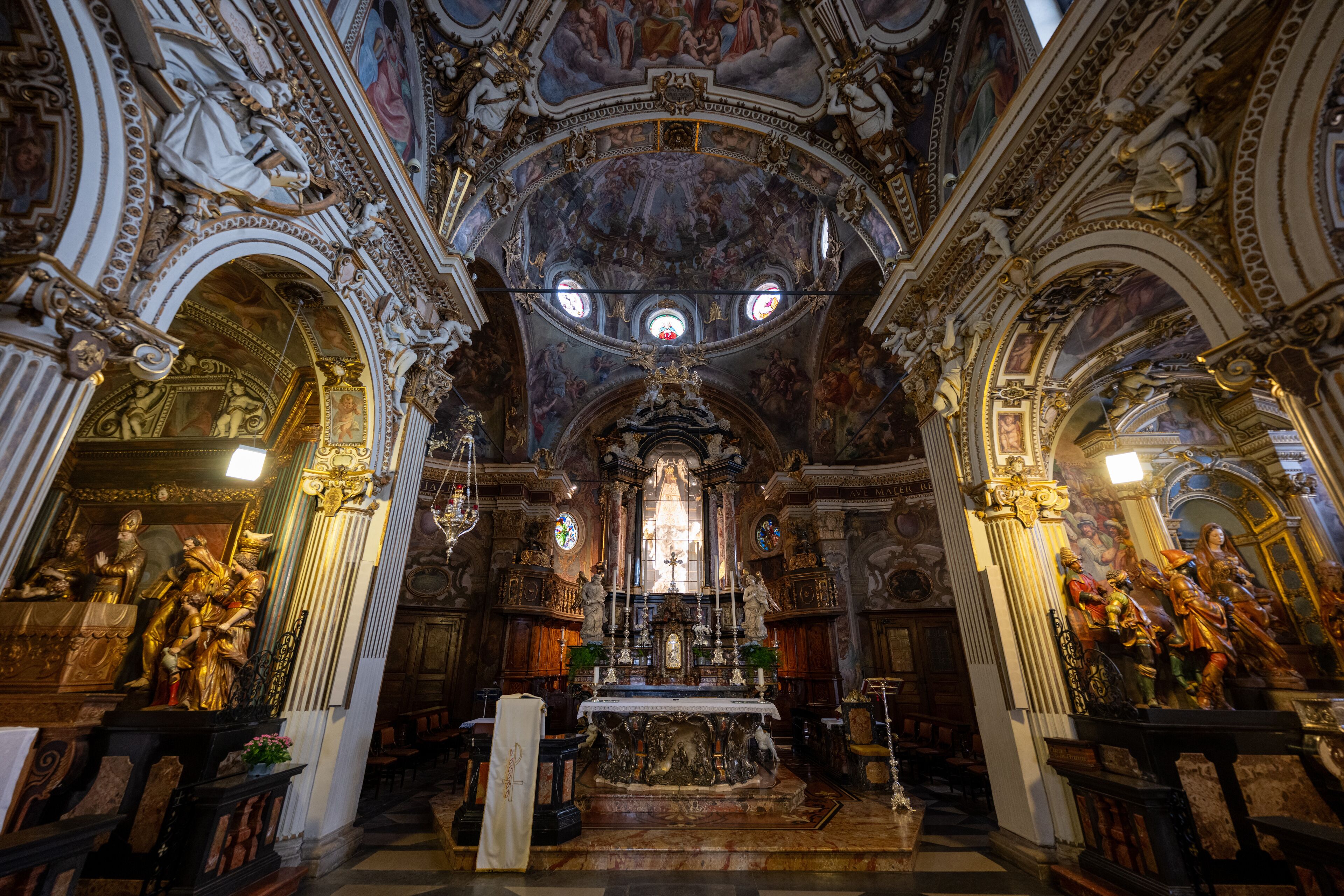 Interior of Church of Saint Mary of the Mountain - Varese, Italy