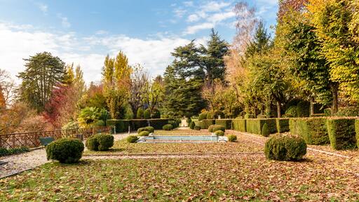 Public gardens of Villa Toeplitz at autumn season in Varese, Lombardy, Italy.