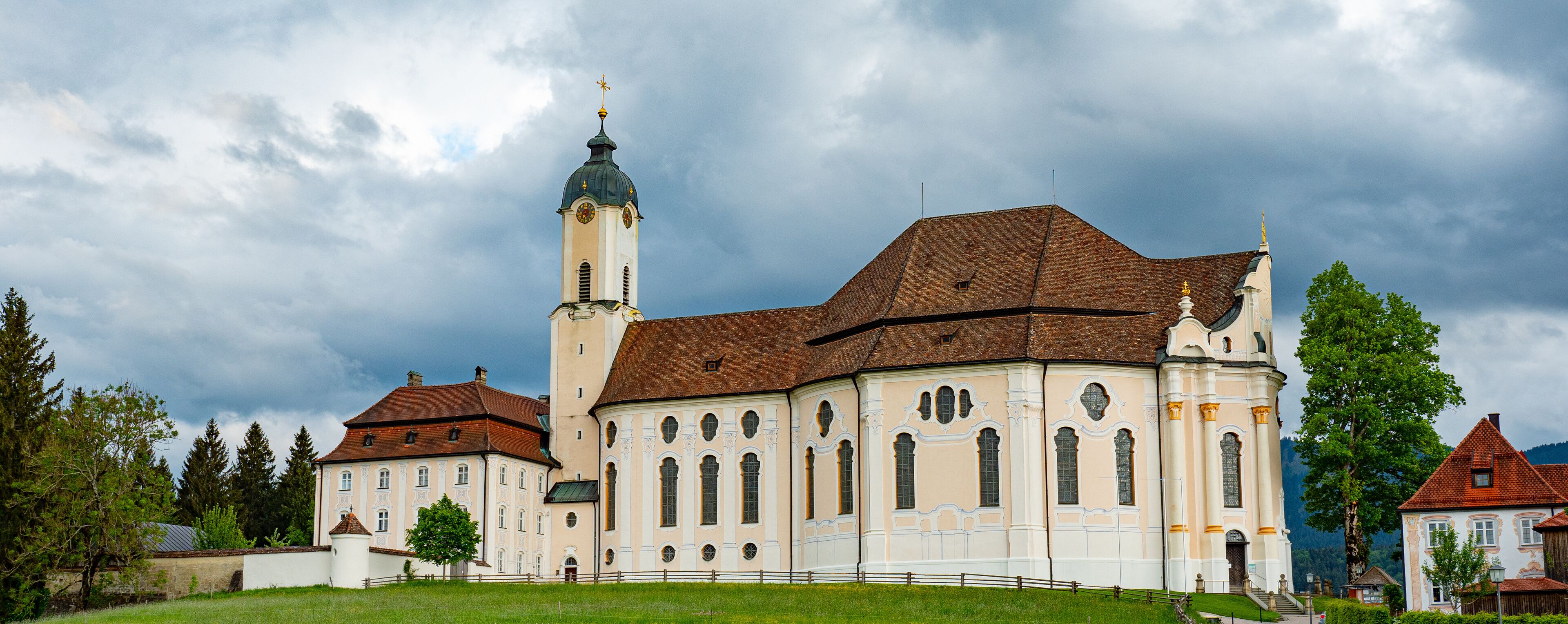World famous Church of Wies called Wieskirche at Steingaden, Bavaria, Germany