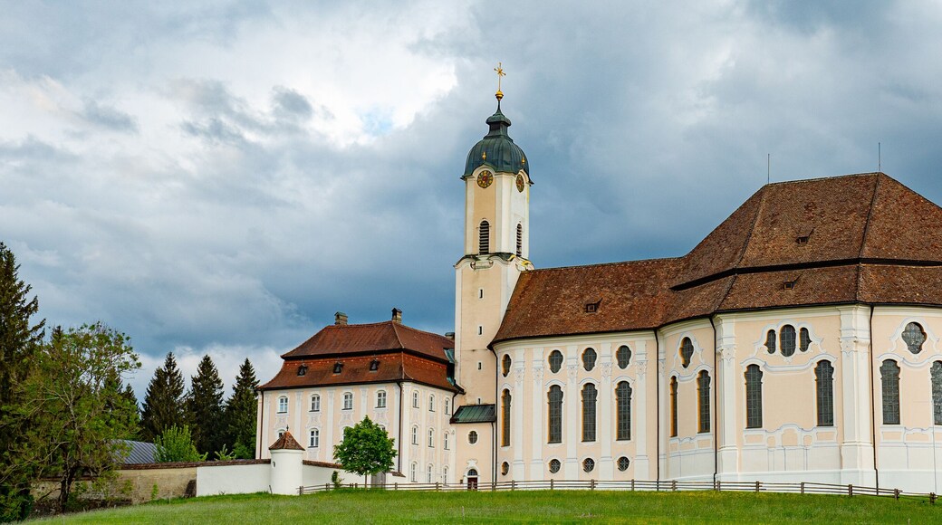 World famous Church of Wies called Wieskirche at Steingaden, Bavaria, Germany