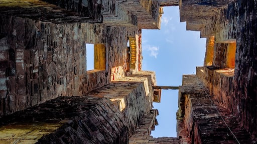 Sky view Jesuit ruins in São Miguel das Missões, RS, Brazil.