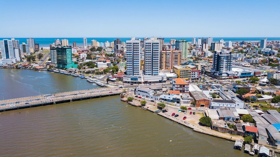 Tramandaí - RS. Aerial view of Tramandai city and beach - Rio Grande do Sul – Brazil