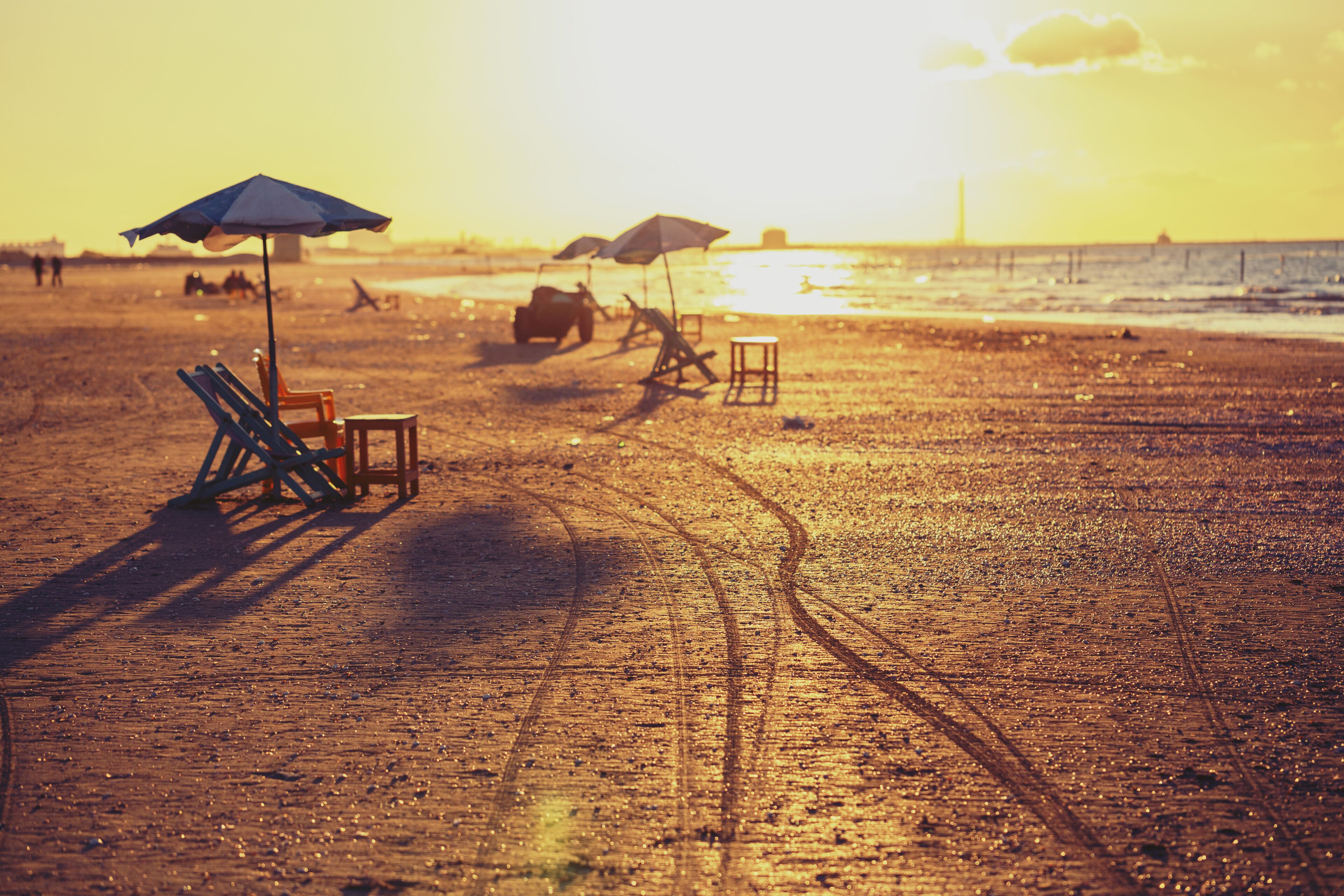 Beach chairs and tables, Ras Elbar, Damietta, Egypt.