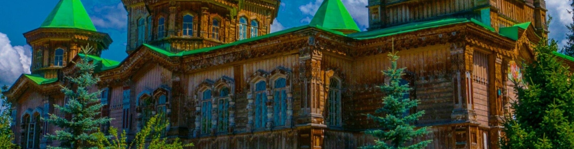 The stunning and spectacular Russian Orthodox Holy Trinity Cathedral in Karakol, Kyrgyzstan.